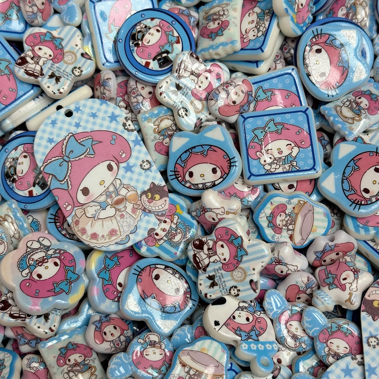 Acrylic beads-Melody in Blue(for phone chains, beadable pens, keychains)