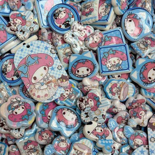 Acrylic beads-Melody in Blue(for phone chains, beadable pens, keychains)