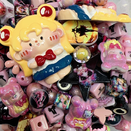 Acrylic beads-Salor Moonnn (for phone chains, beadable pens, keychains)