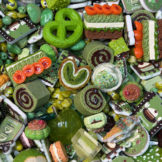(BOGO) Acrylic beads-Green Matcha Cake(for phone chains, beadable pens, keychains)
