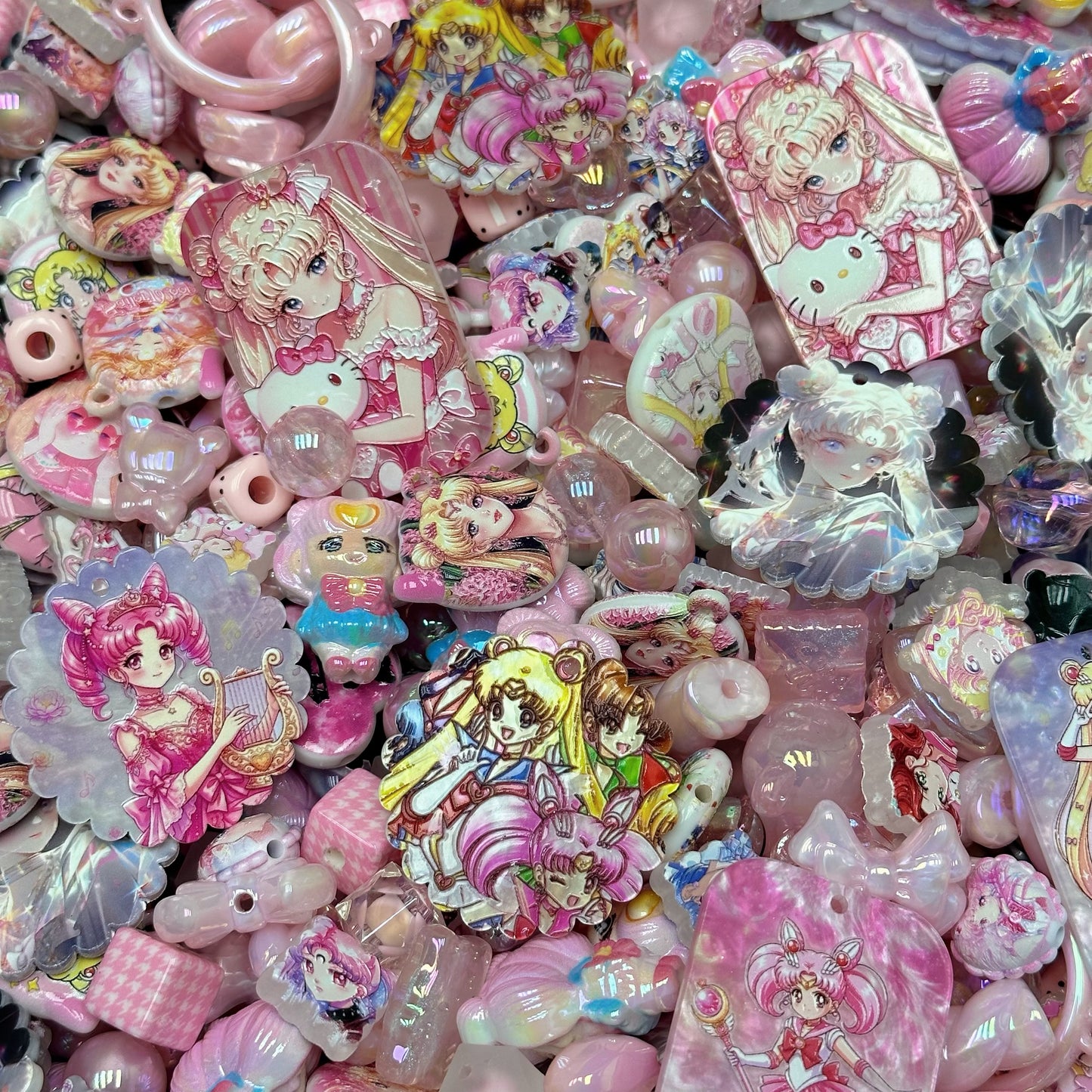Acrylic beads-Pink Magical Girl(for phone chains, beadable pens, keychains)