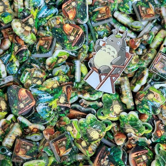 Acrylic beads-Totoro Coffee Time (for phone chains, beadable pens, keychains)