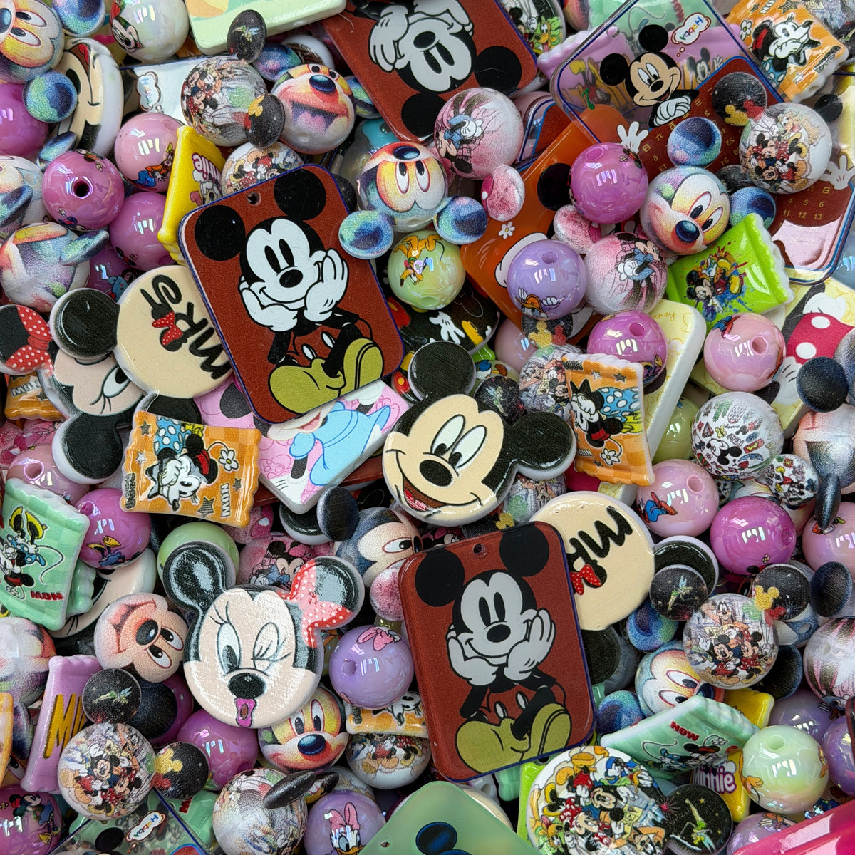 Acrylic beads-Mickey(for phone chains, beadable pens, keychains)