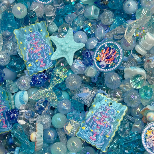 Acrylic beads-Blue Ocean(for phone chains, beadable pens, keychains)