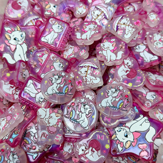 Acrylic beads-Transparent Marie Cat(for phone chains, beadable pens, keychains)