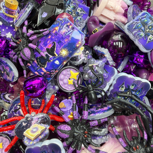 Acrylic beads-Purple Halloween(for phone chains, beadable pens, keychains)
