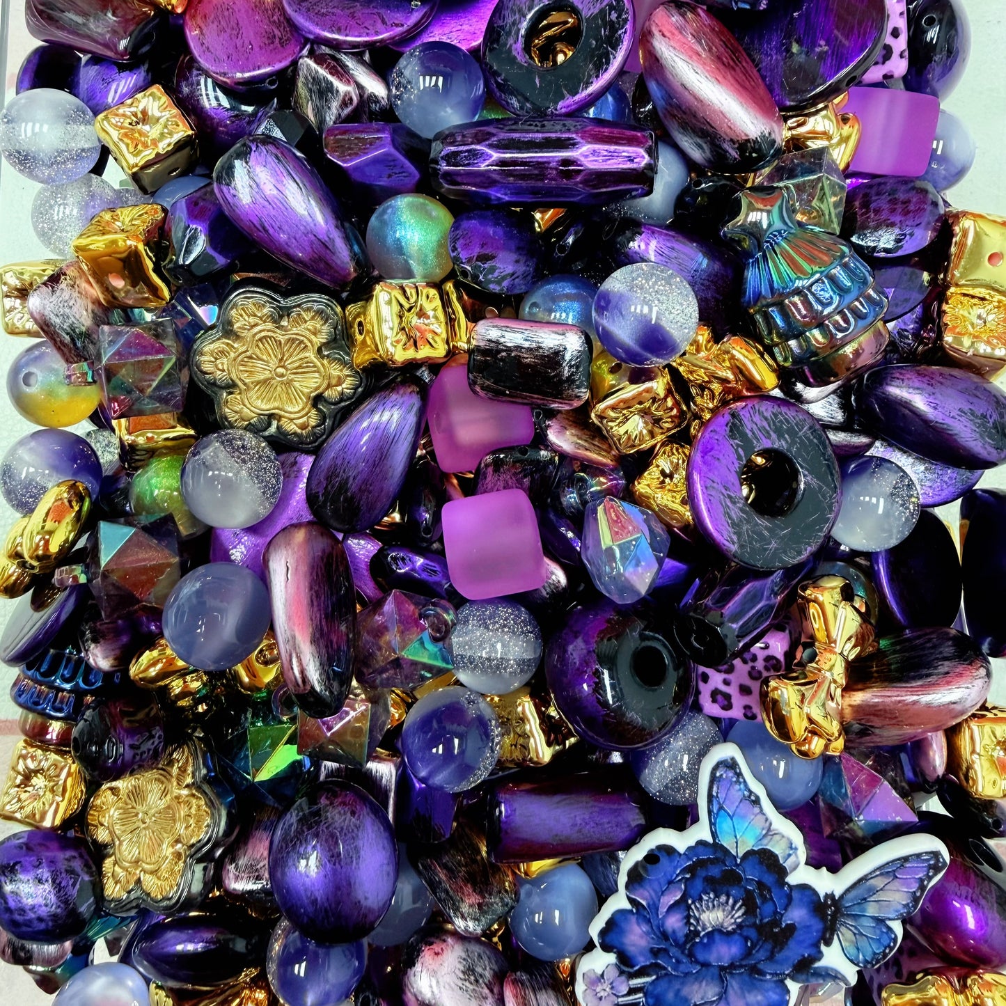 Acrylic beads-Royal Purple(for phone chains, beadable pens, keychains)