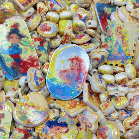 Acrylic beads – Disley Princess for beadable pens, keychains, phone chains