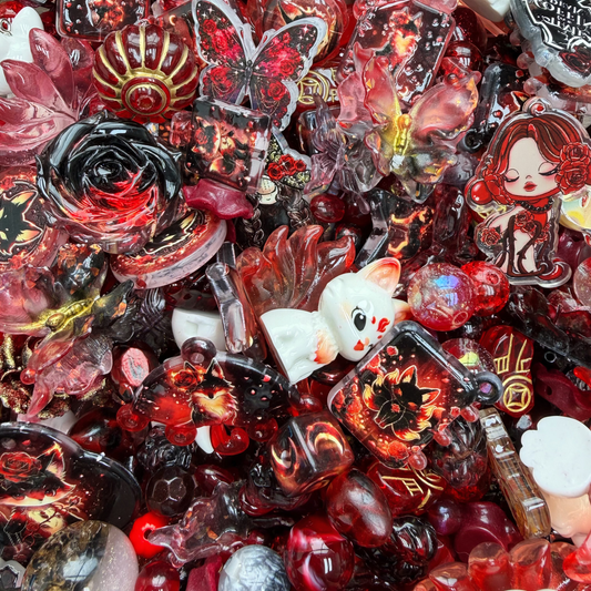 Acrylic beads-Blazing Red Fox(for phone chains, beadable pens, keychains)