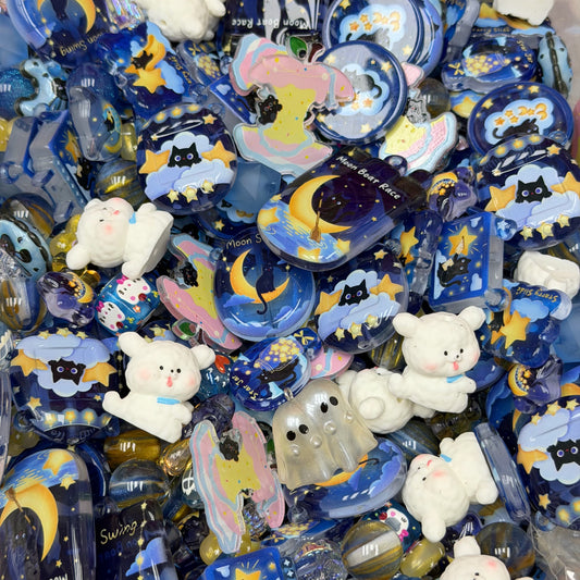 Acrylic beads-Midnight Starry Cat(for phone chains, beadable pens, keychains)