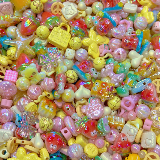 Acrylic beads – Pink Sea for beadable pens, keychains, phone chains