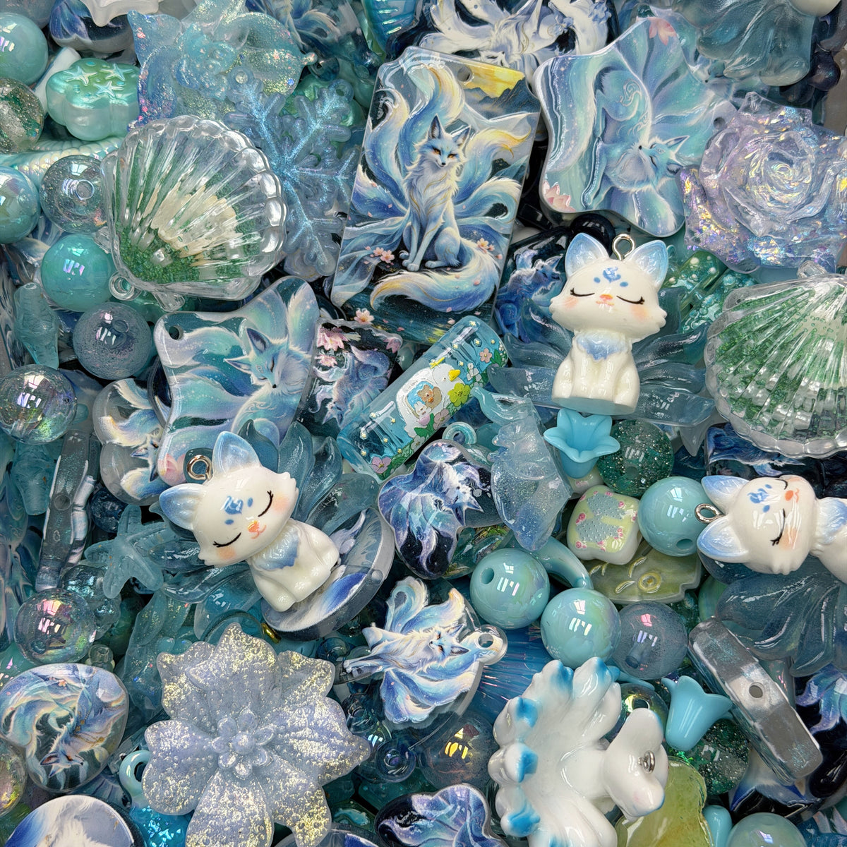 Acrylic beads-Nine-Tailed Fox(for phone chains, beadable pens, keychains)