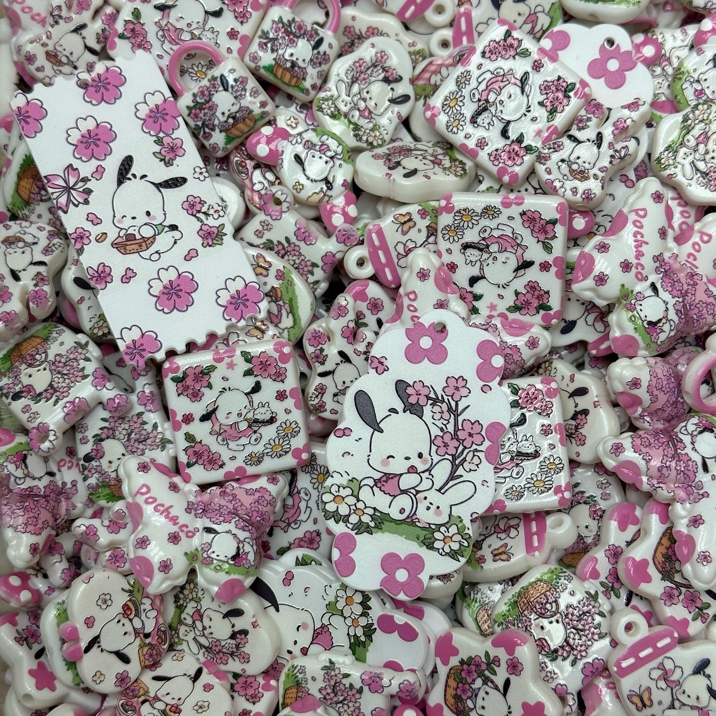 [Last One]Acrylic beads-Sakura Pocha (for phone chains, beadable pens, keychains)