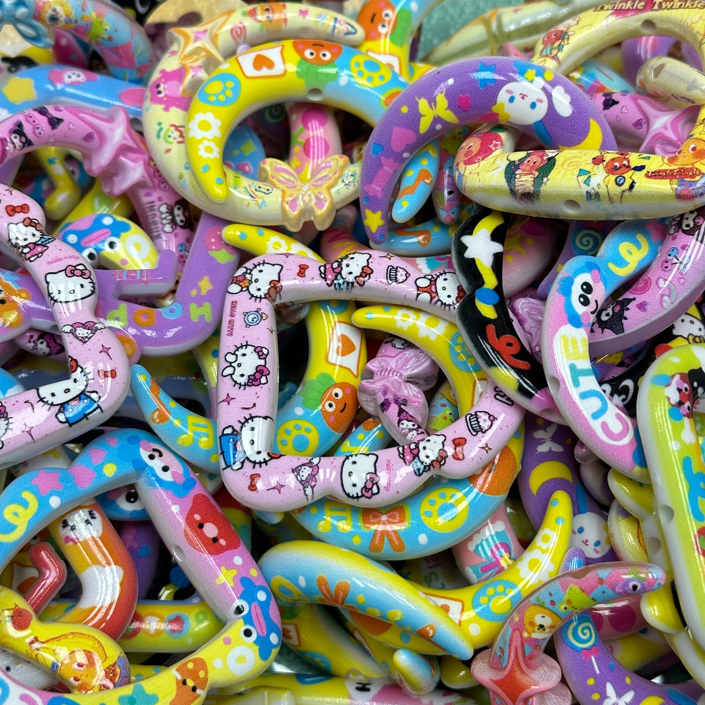 Acrylic Beads - Doorframe & Moon-Shaped Beads (for beadable pens, keychains, phone chains)