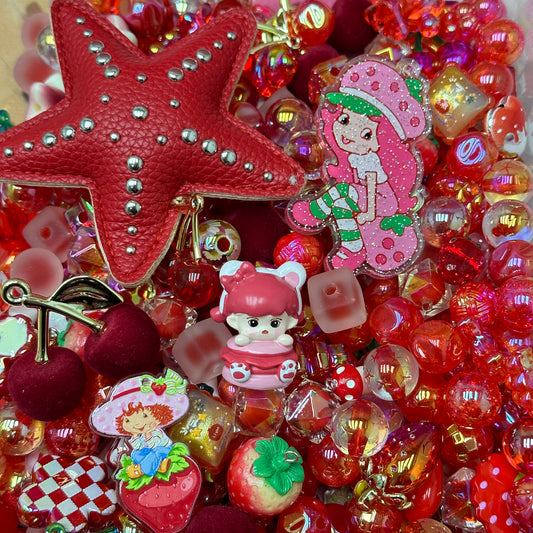 Acrylic beads-Cherry Strawberry Bloom (for beadable pens, keychains, phone chains)