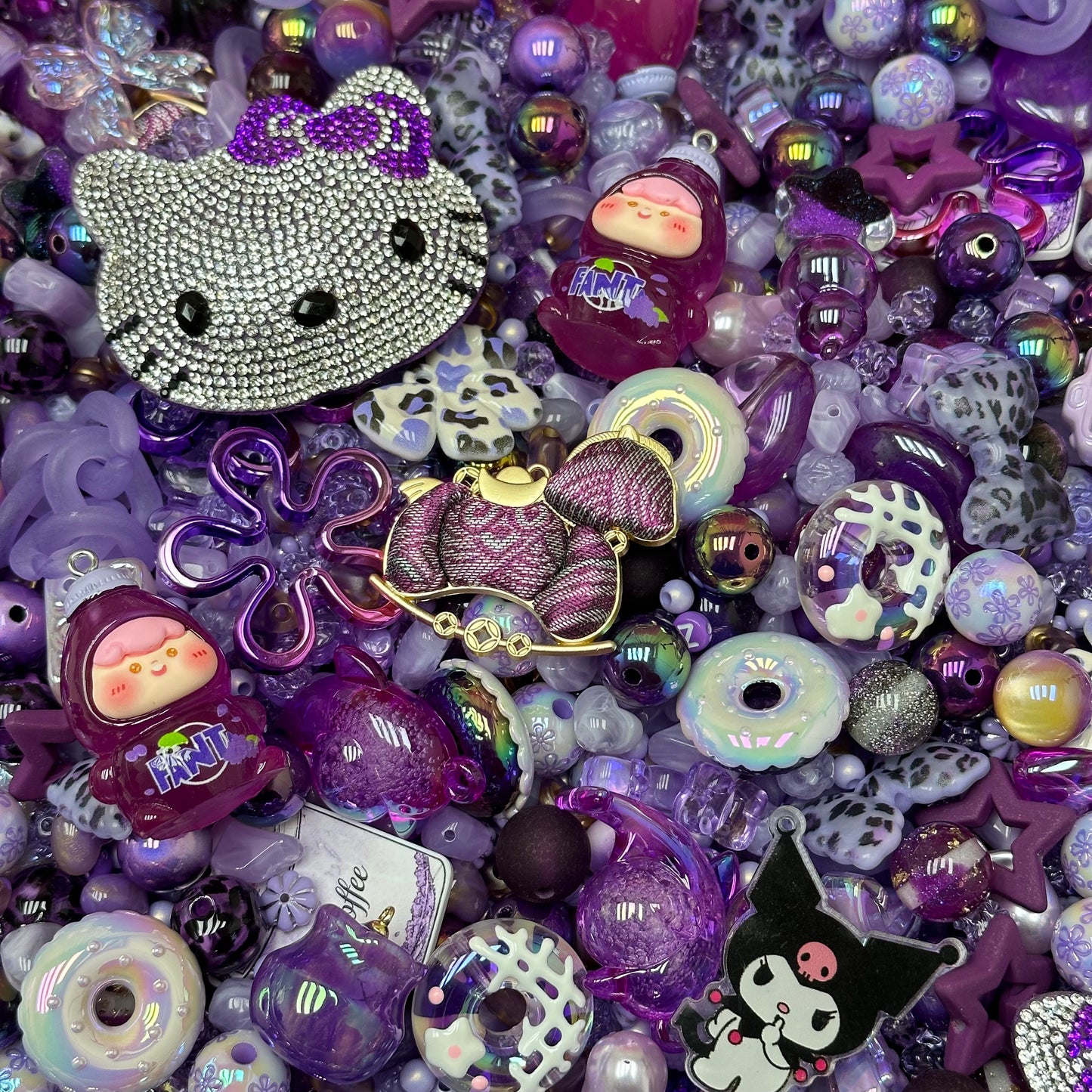 Acrylic beads-Purple Elegance & Light (for beadable pens, keychains, phone chains)