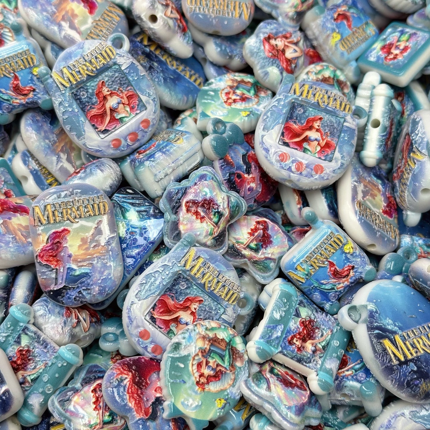 Acrylic beads –  Mermaid Arie for beadable pens, keychains, phone chains