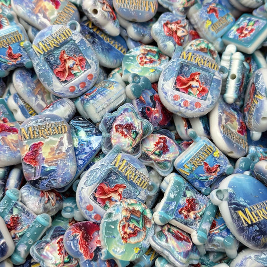 Acrylic beads –  Mermaid Arie for beadable pens, keychains, phone chains