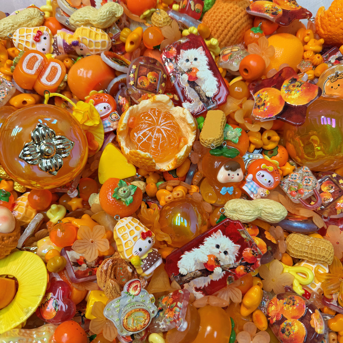 Acrylic beads-Orange Paradise(for phone chains, beadable pens, keychains)