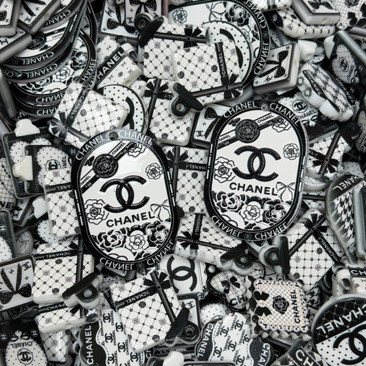 Acrylic beads-Black & White CC Beads(for phone chains, beadable pens, keychains)