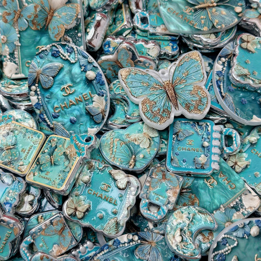 【Last One】Acrylic beads-Blue CC Butterfly (for phone chains, beadable pens, keychains)