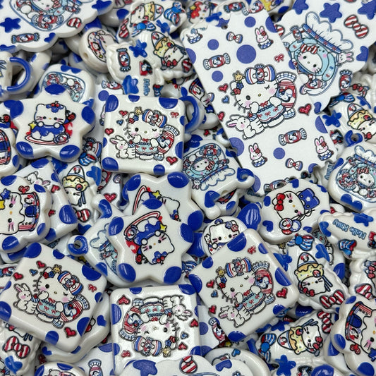 Acrylic beads-Blue Dot HK(for phone chains, beadable pens, keychains)