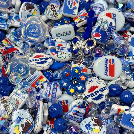 Acrylic beads-Pepsi (for phone chains, beadable pens, keychains)