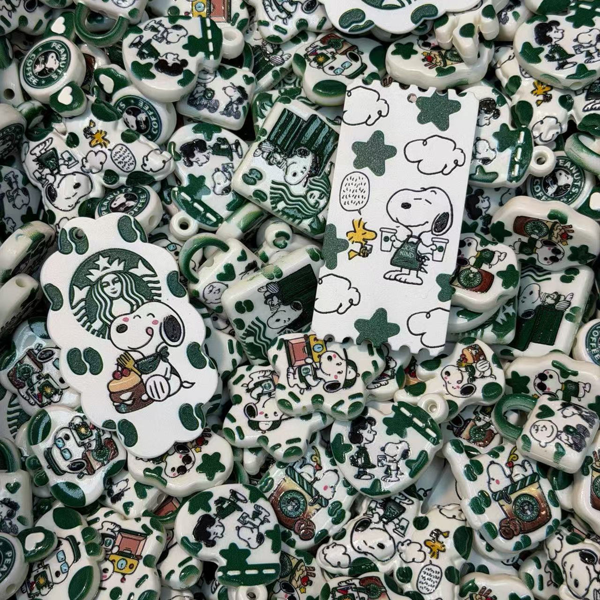 Acrylic beads-Snoopy(for phone chains, beadable pens, keychains)