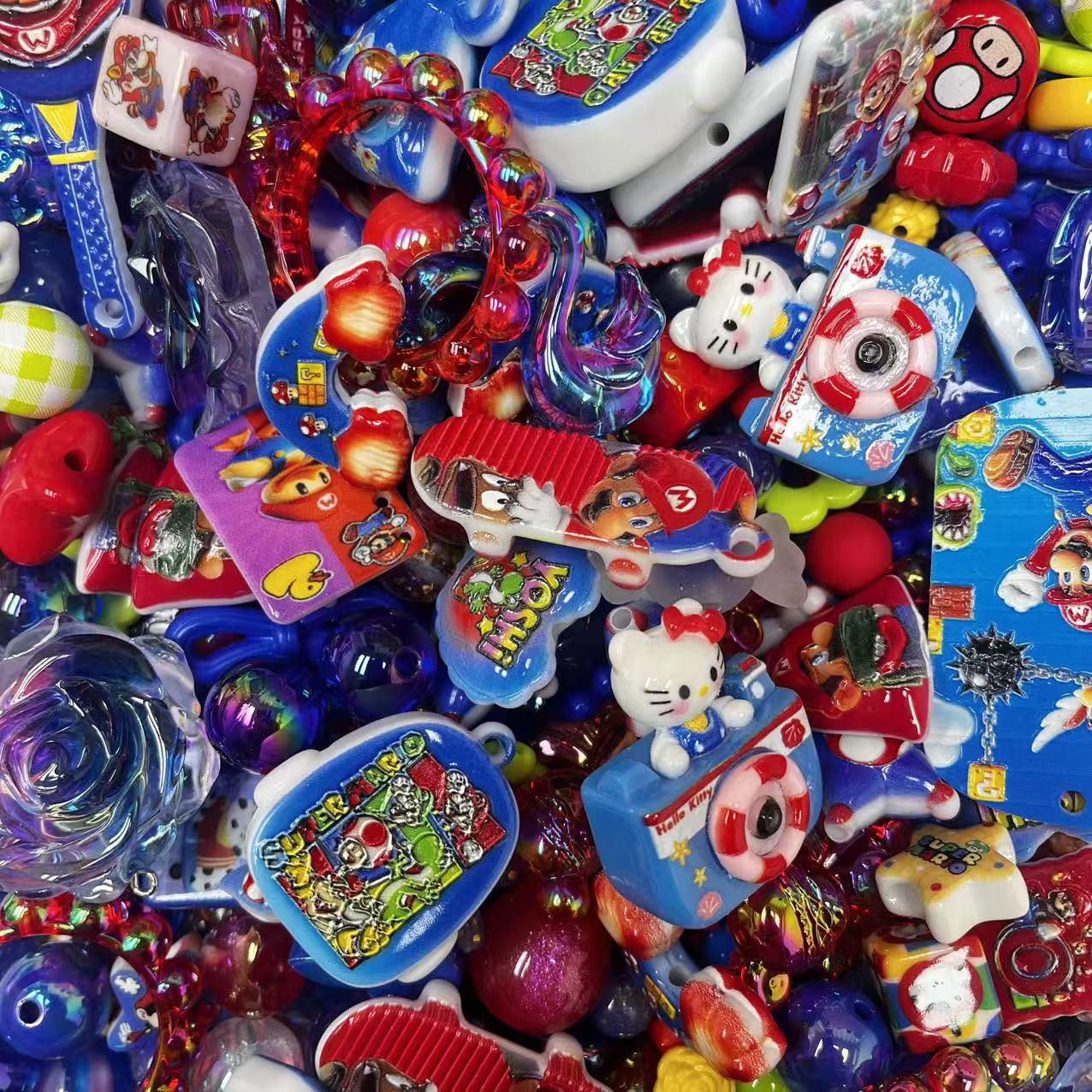 Acrylic beads –  Blue Hero for beadable pens, keychains, phone chains