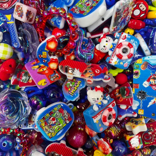 Acrylic beads –  Blue Hero for beadable pens, keychains, phone chains