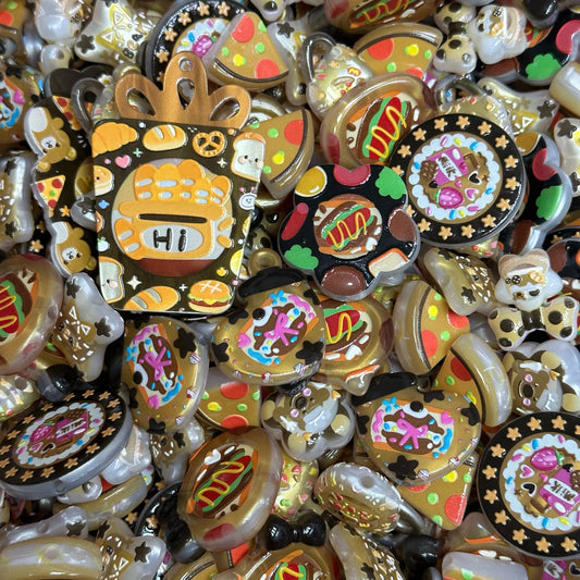 Acrylic beads –  Hamburger Bear for beadable pens, keychains, phone chains