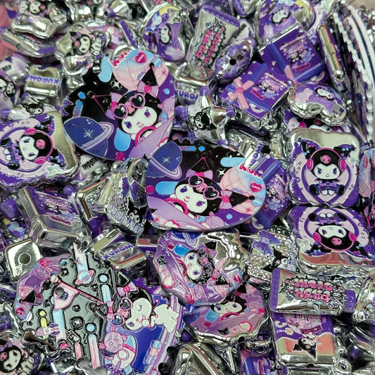 Acrylic beads – Purple Kuku  for beadable pens, keychains, phone chains