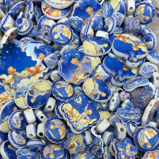 Acrylic beads – Midnight Little Prince for beadable pens, keychains, phone chains