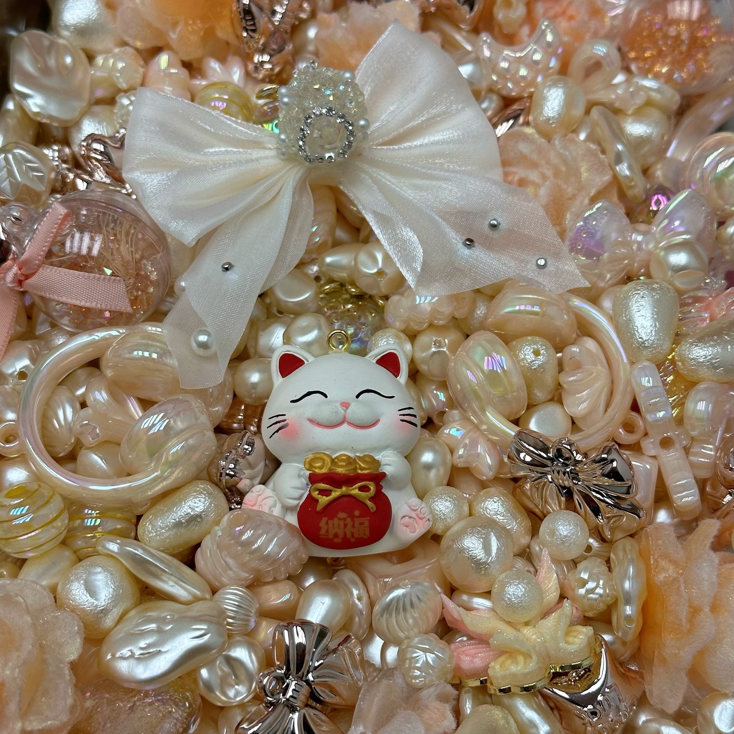 Acrylic beads –  Champagne Pearl  for beadable pens, keychains, phone chains