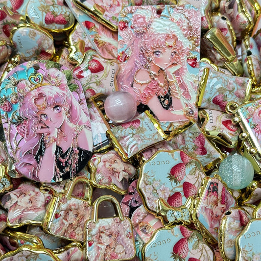 Acrylic beads-Strawberry Sailor Moon GG (for beadable pens, keychains, phone chains)