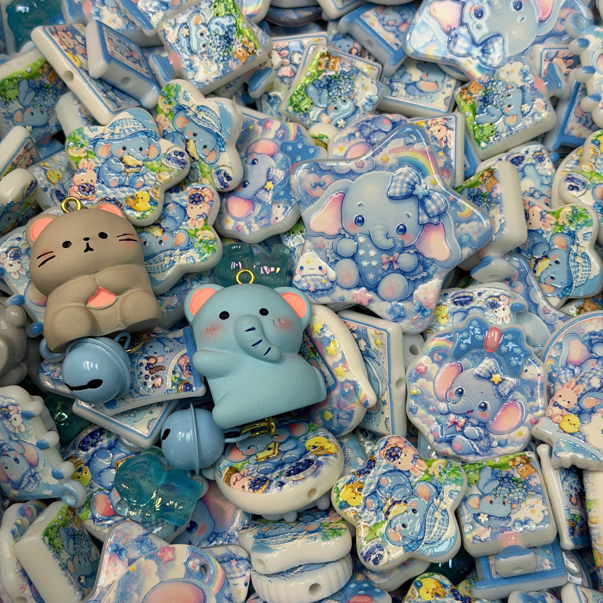 Acrylic beads- Baby Elephant(for phone chains, beadable pens, keychains)