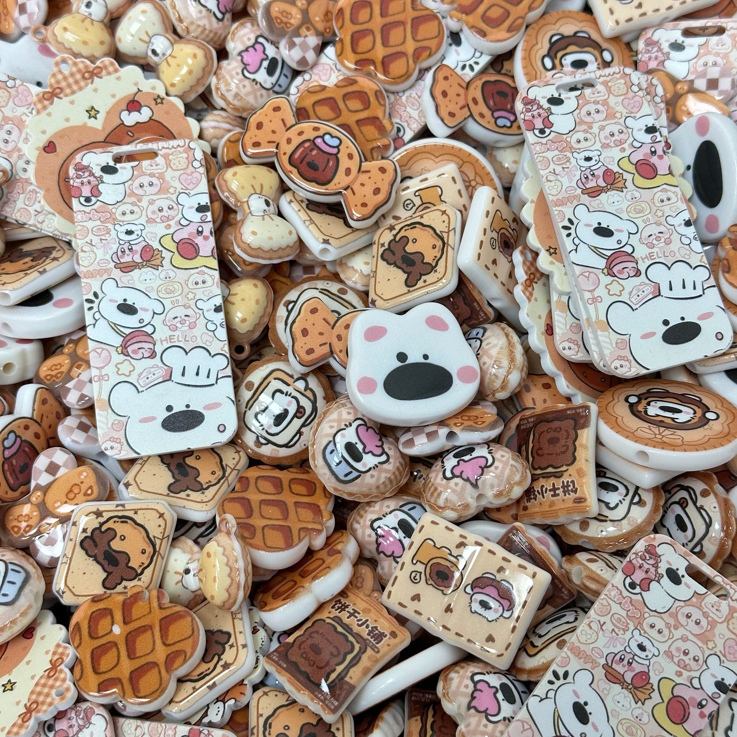 Acrylic beads-Cooky Bear(for phone chains, beadable pens, keychains)