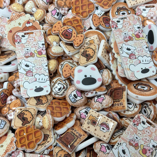 Acrylic beads-Cooky Bear(for phone chains, beadable pens, keychains)