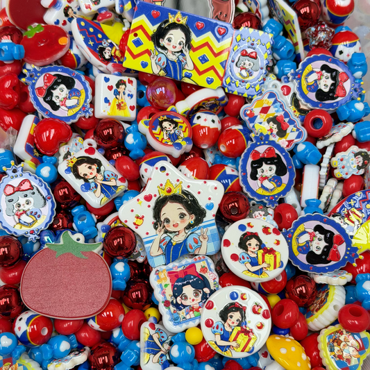 Acrylic beads-Snow White(for phone chains, beadable pens, keychains)