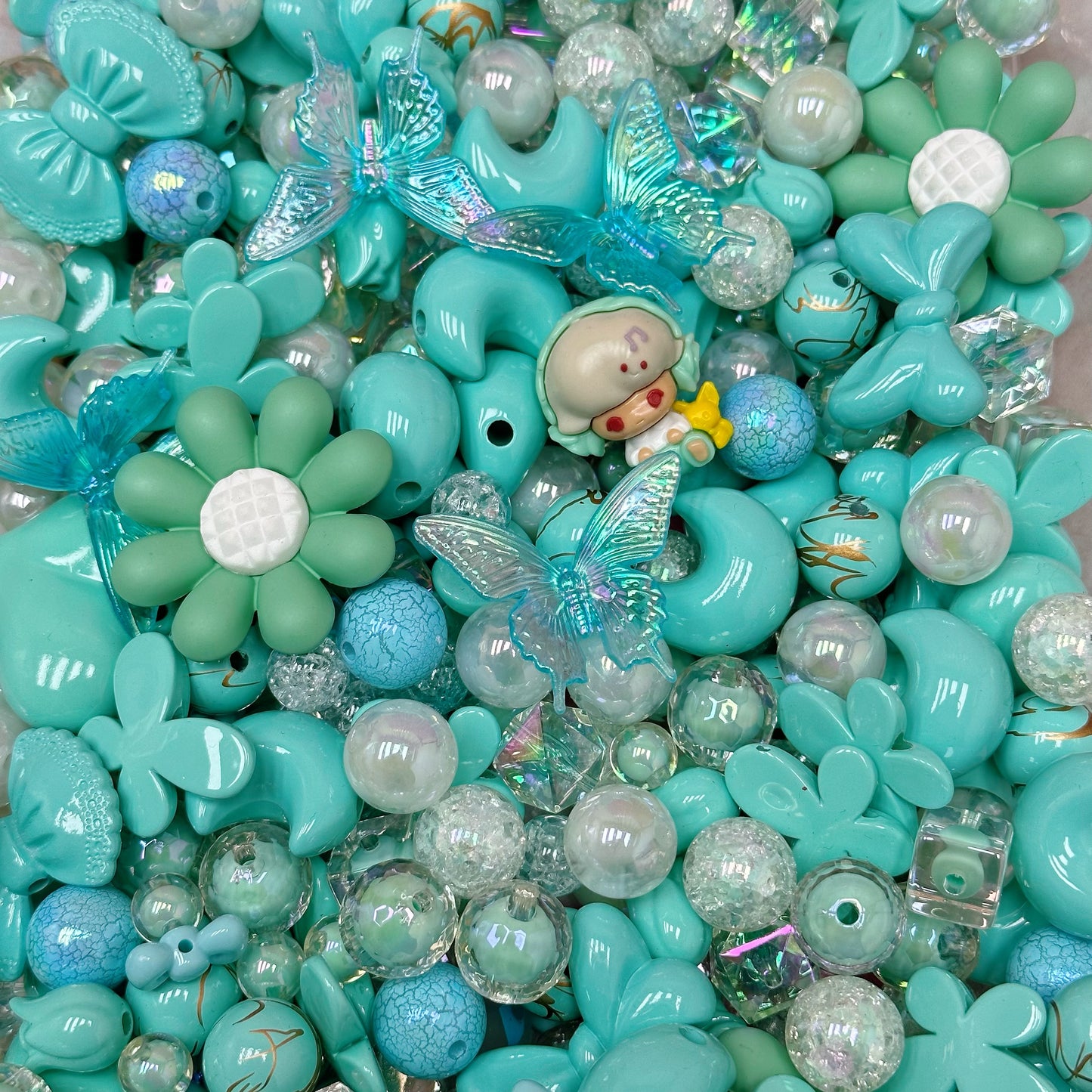 Acrylic beads – Blue Breeze Fantasy for beadable pens, keychains, phone chains