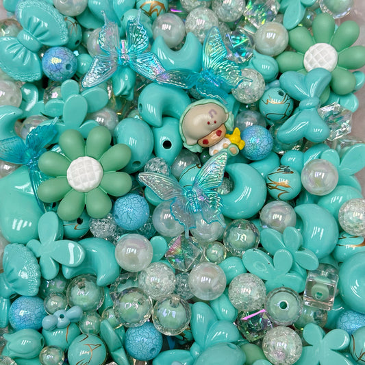 Acrylic beads – Blue Breeze Fantasy for beadable pens, keychains, phone chains