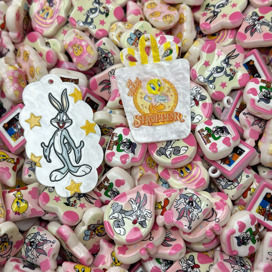 Acrylic beads-Bugs Bunny & Little Chick (for phone chains, beadable pens, keychains)