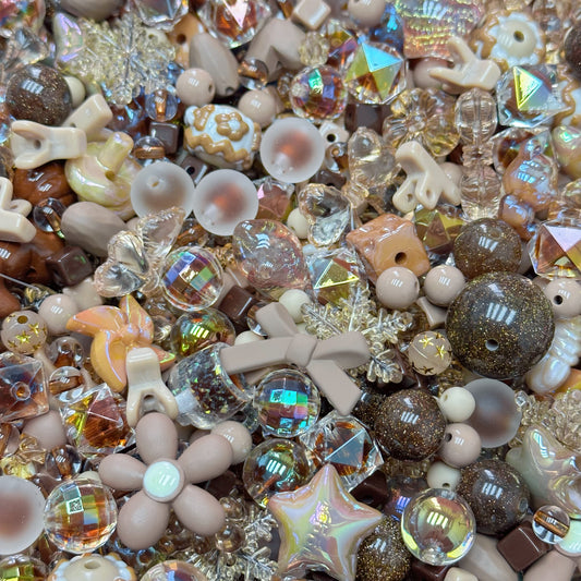 Acrylic beads –  Shimmer Brown for beadable pens, keychains, phone chains