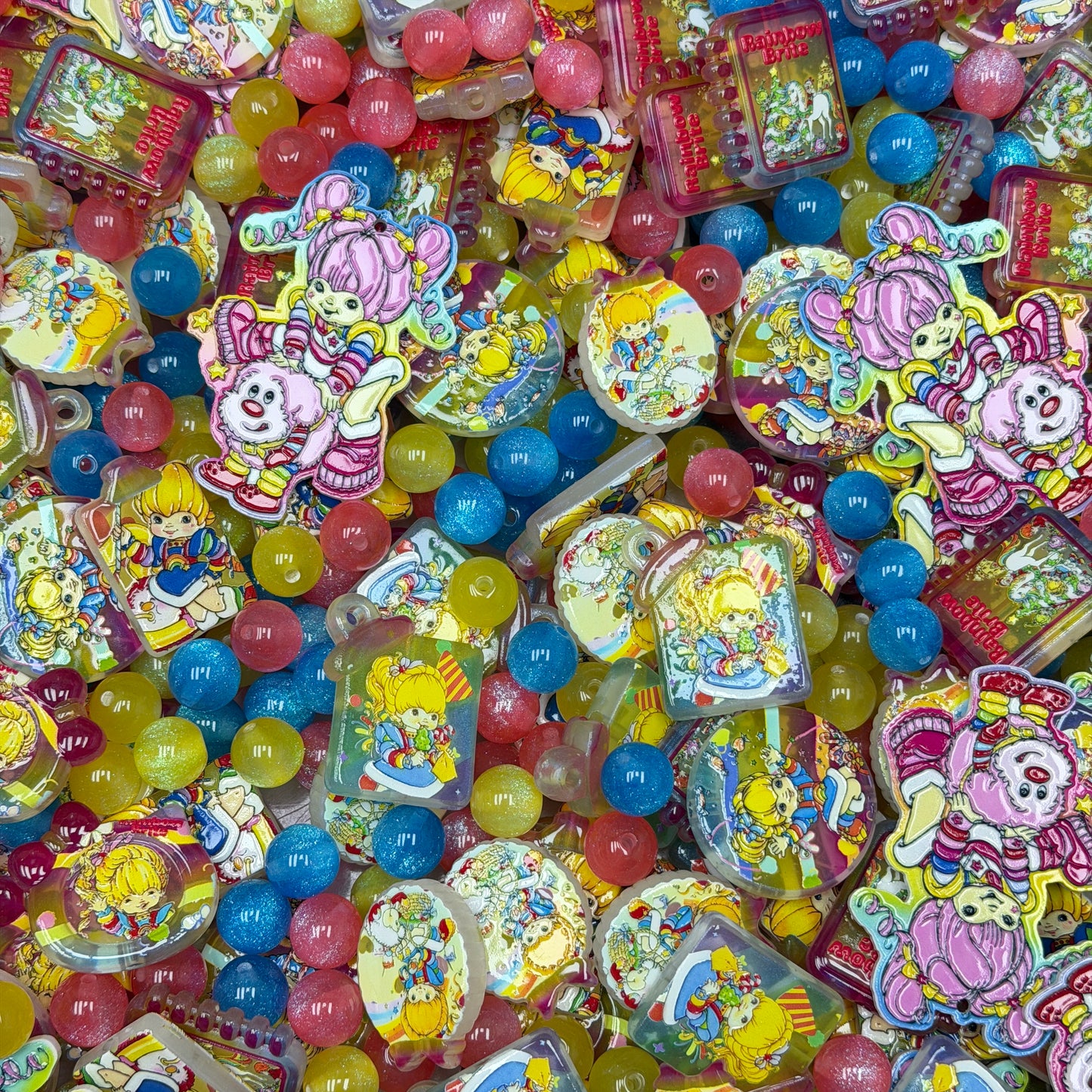 Acrylic beads-Rainbow Girl(for phone chains, beadable pens, keychains)