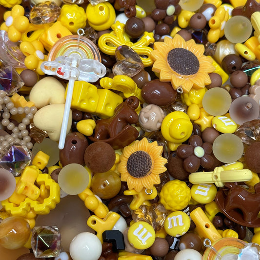 Acrylic beads – Golden Sunflower Bloom for beadable pens, keychains, phone chains