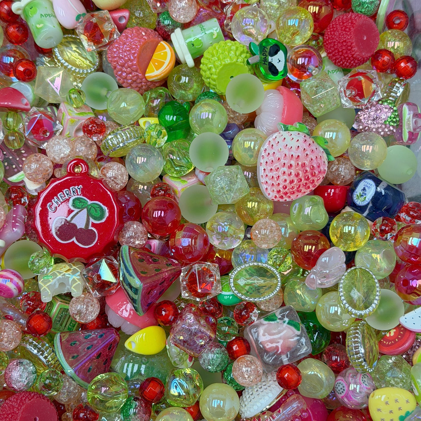 Acrylic beads-Cherry Cherish(for phone chains, beadable pens, keychains)