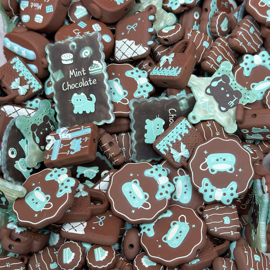 Acrylic beads – Blue Kitty Cocoa for beadable pens, keychains, phone chains