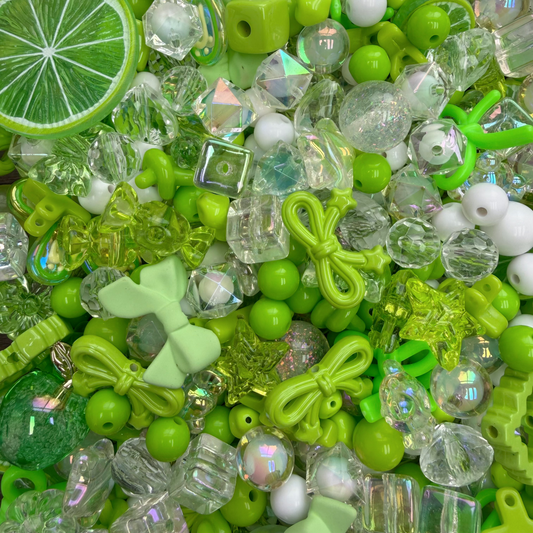 Acrylic beads-Fresh Green(for phone chains, beadable pens, keychains)