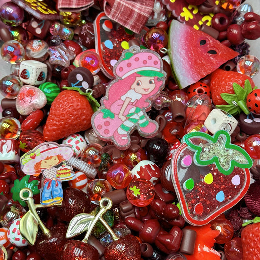 Acrylic beads – Strawberry & Watermelon for beadable pens, keychains, phone chains