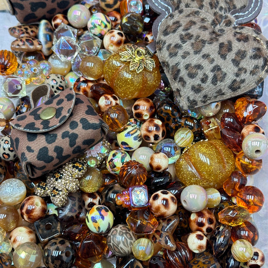 Acrylic beads-Wildprint Leopard (for beadable pens, keychains, phone chains)